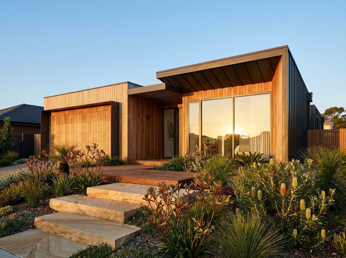 Modern Australian home with timber cladding