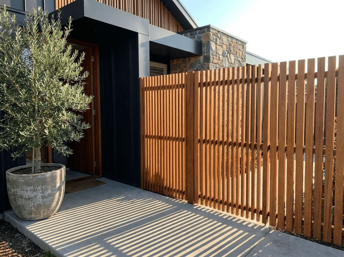 Timber batten privacy screen and gate
