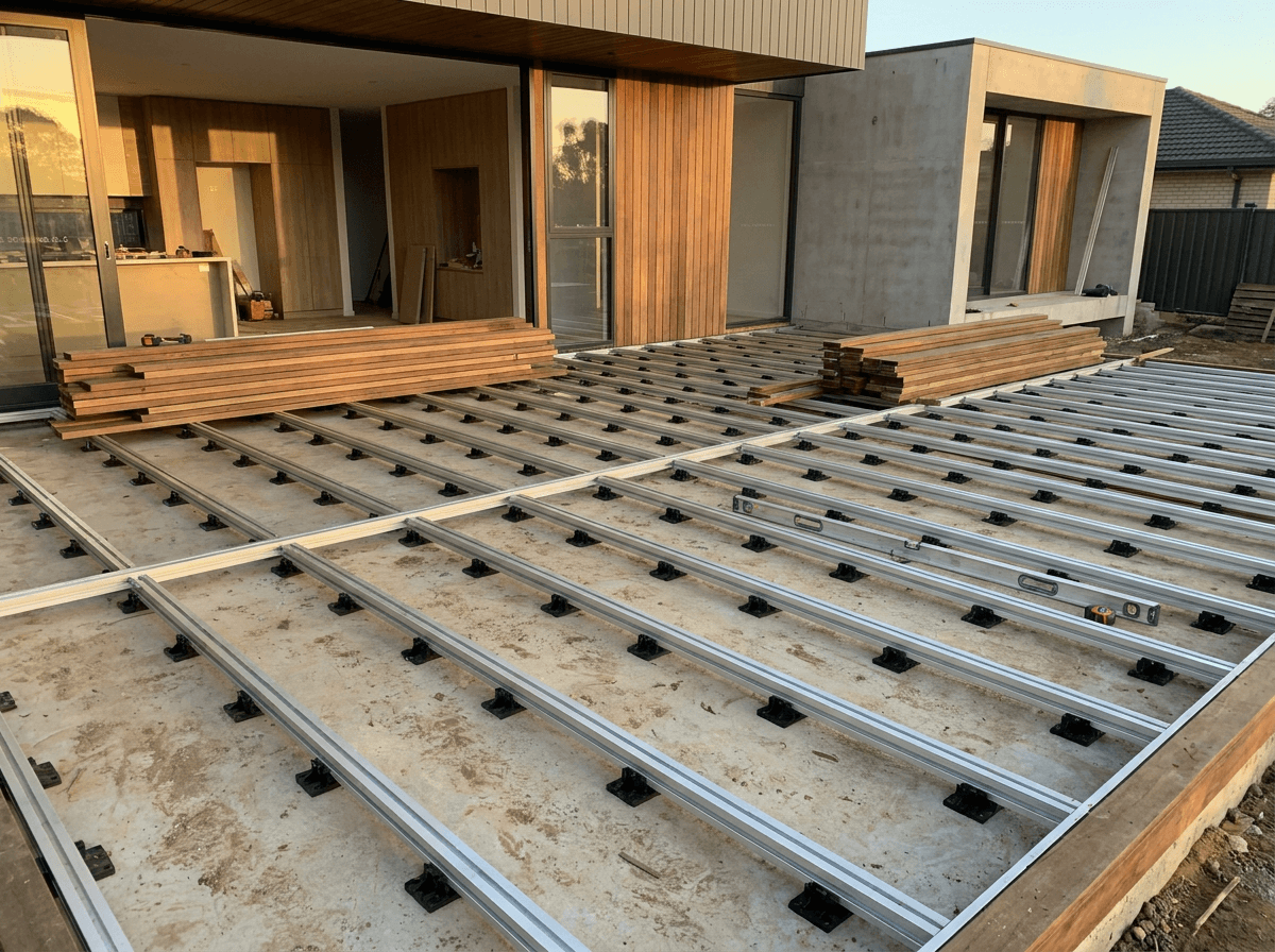 Aluminium joists over concrete