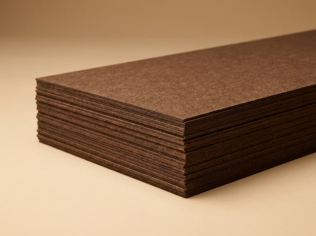 Hardboard panels with smooth brown faces